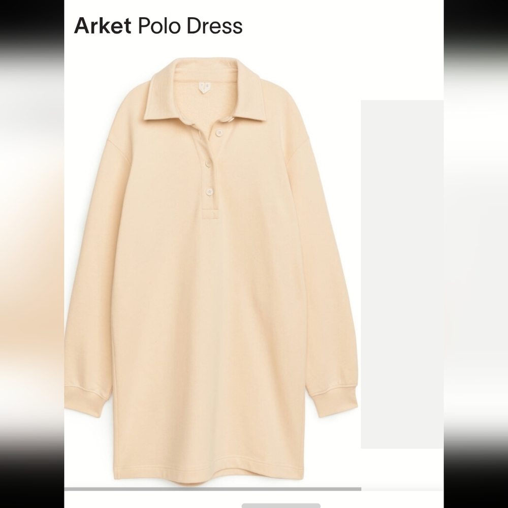 Arket Large Oversized Sold Out Organic Cotton Vanilla Polo Dress Relaxed Style